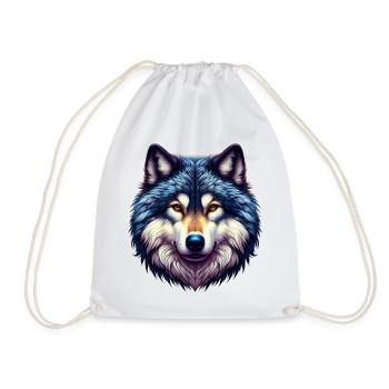 Wolf - Drawstring Bag - white - Front