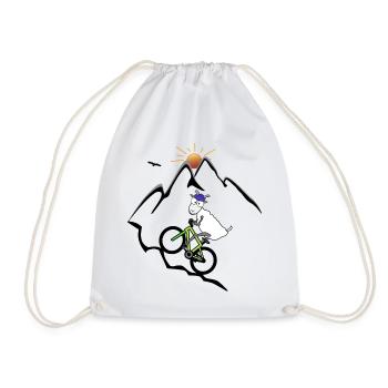 Mountainbike Ziege - Turnbeutel - Weiß - Vorne