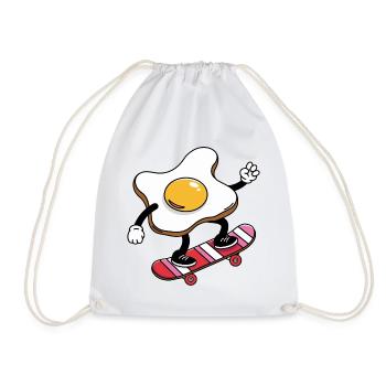 Skateboard Egg Daredevil - Drawstring Bag - white - Front