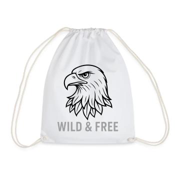 Adler Adlerkopf Wild and free - Turnbeutel - Weiß - Vorne
