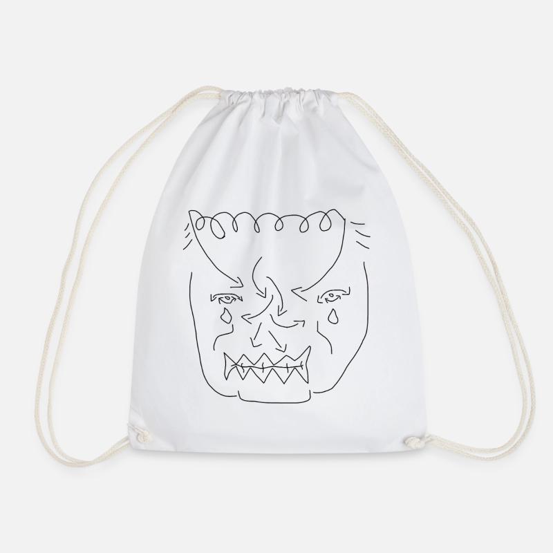 funny face - Drawstring Bag - white