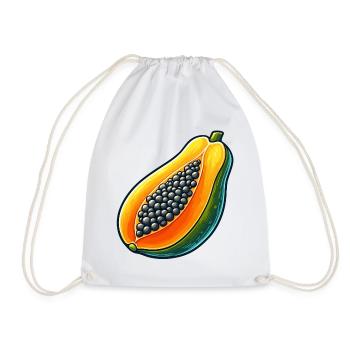 Lebendiges und farbenfrohes Papaya-Design - Turnbeutel - Weiß - Vorne