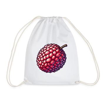 Colorful and Detailed Lychee Illustration - Drawstring Bag - white - Front