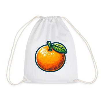 Natürliche Orangenillustration - Turnbeutel - Weiß - Vorne