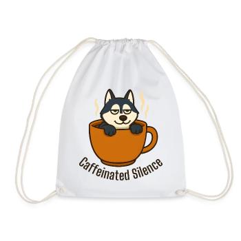 Husky se relaxant dans une tasse à café - Sac de sport léger - blanc - Devant