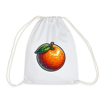 Illustration of Vibrant and Natural Mandarin - Drawstring Bag - white - Front