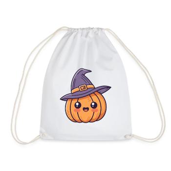 Citrouille sorcière kawaii - Sac de sport léger - blanc - Devant