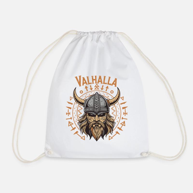 Mächtiger Wikinger mit Walhalla-Helm - Turnbeutel - Weiß