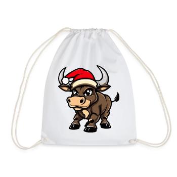 Taureau Noël - Sac de sport léger - blanc - Devant