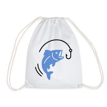 Pêche au poisson sur hameçon logo - Sac de sport léger - blanc - Devant
