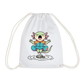 Axolotl Zen in meditation - Drawstring Bag - white - Front