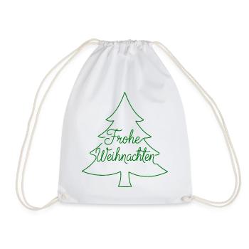 Frohe Weihnachten Tannenbaum modern - Turnbeutel - Weiß - Vorne