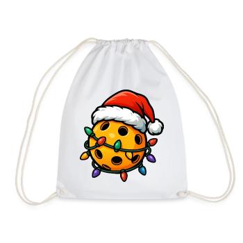 Funny Christmas Pickleball Players - Drawstring Bag - white - Front