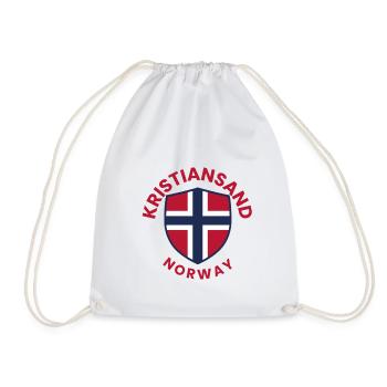 Kristiansand-Norwegen-Schildemblem - Turnbeutel - Weiß - Vorne