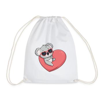 Koala Coeur Lunettes - Sac de sport léger - blanc - Devant