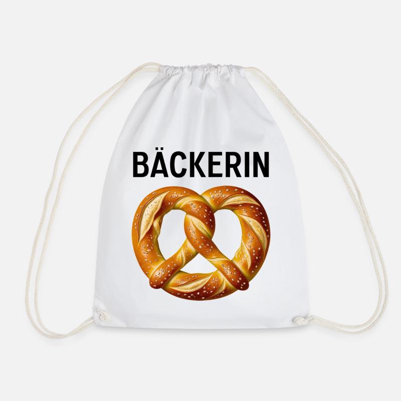 Bäckerin Kostüm Brezel Beruf Bäckerei Fasching - Turnbeutel - Weiß