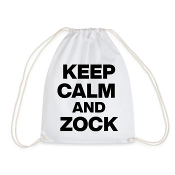 RESTE CALME ET ZOCK, C’EST PARTI ! CADEAU GAMER GAMER - Sac de sport léger - blanc - Devant