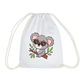 Koala chic glasses on temple - Drawstring Bag - white - Front