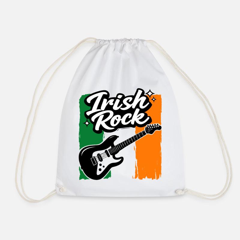 E-Gitarre St Patrick Flagge Rock Geschenk - Turnbeutel - Weiß