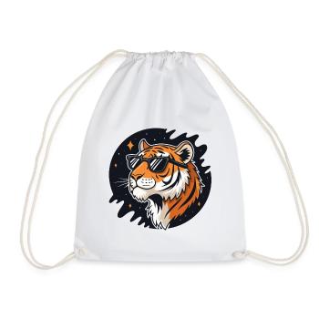 Cosmic Tiger Glasses - Drawstring Bag - white - Front