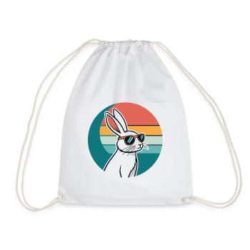 Lapin rétro au soleil - Sac de sport léger - blanc - Devant