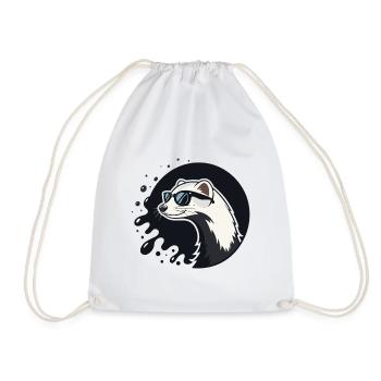 Ferret Urban Chic Schwarze Brille - Turnbeutel - Weiß - Vorne