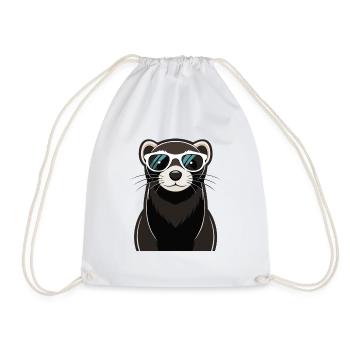 Furet Cool avec Lunettes de Soleil - Sac de sport léger - blanc - Devant
