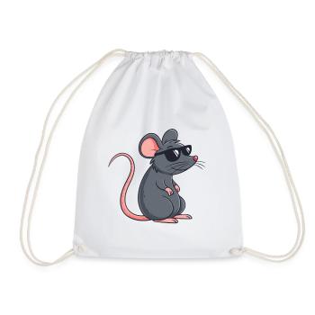 Ratten-Stilvolle Dunkle Brille - Turnbeutel - Weiß - Vorne