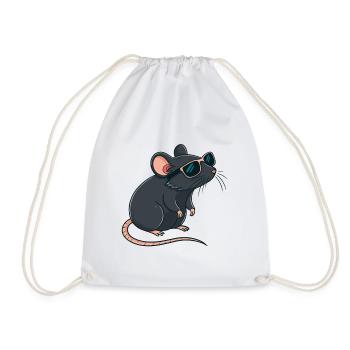 Rat chic sunglasses - Drawstring Bag - white - Front