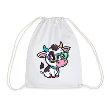 Vache chic lunettes arcenciel - Sac de sport léger - blanc - Devant