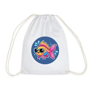 Poisson lunettes soleil vif - Sac de sport léger - blanc - Devant