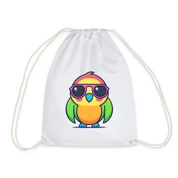 Perroquet néon lunettes rétro - Sac de sport léger - blanc - Devant