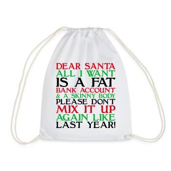 Dear Santa - Drawstring Bag - white - Front