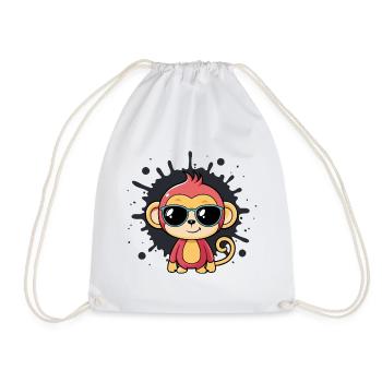 Monkey Chic Splash schwarze Brille - Turnbeutel - Weiß - Vorne