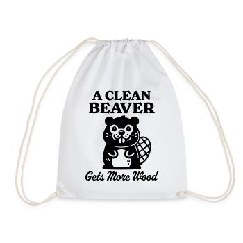 Un castor propre obtient plus de bois - Sac de sport léger - blanc - Devant