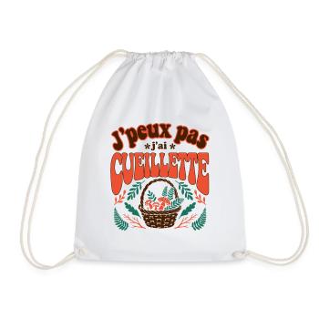 J'peux pas j'ai cueillette champignons - Sac de sport léger - blanc - Devant