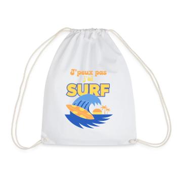 Surf ensoleillé: plage et palmier - Sac de sport léger - blanc - Devant