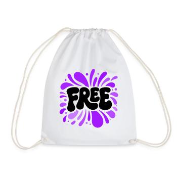 Free Splash Purple - Drawstring Bag - white - Front