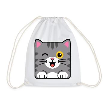 Chat - Sac de sport léger - blanc - Devant
