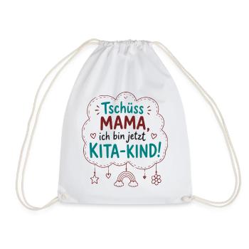 Tschüss Mama – Kita-Kind - Turnbeutel - Weiß - Vorne