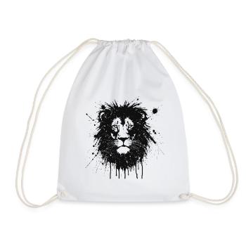 Lion Splash Art Schwarz - Turnbeutel - Weiß - Vorne