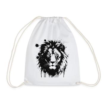 Lion noir éclaboussures artistique - Sac de sport léger - blanc - Devant