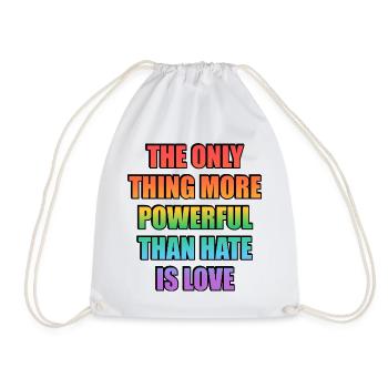 L’amour avant la haine Rainbow Gradient Fierté LGBT - Sac de sport léger - blanc - Devant