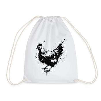 Hen Schwarze Tintenspritzer - Turnbeutel - Weiß - Vorne