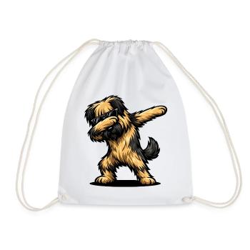 Dabbing Briard - Turnbeutel - Weiß - Vorne