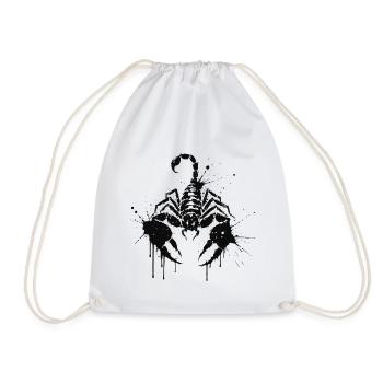Scorpion Splatter Black - Drawstring Bag - white - Front