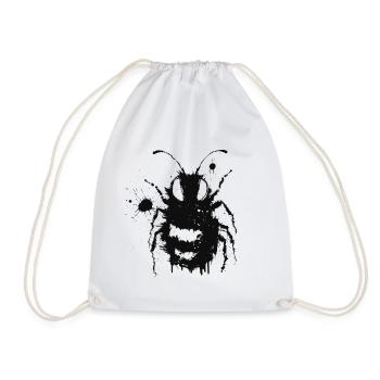 Bee Street Art Grunge Black - Drawstring Bag - white - Front