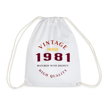 Matured With Dignity 1981 Retro Look Design - Drawstring Bag - white - Front