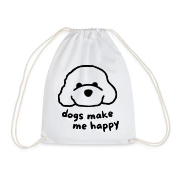 Dogs Make Me Happy Design - Turnbeutel - Weiß - Vorne