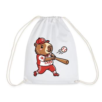 Niedliche Capybara-Baseballspieler-Sportästhetik - Turnbeutel - Weiß - Vorne